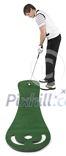Isolated golfar putting Isolated golfar putting