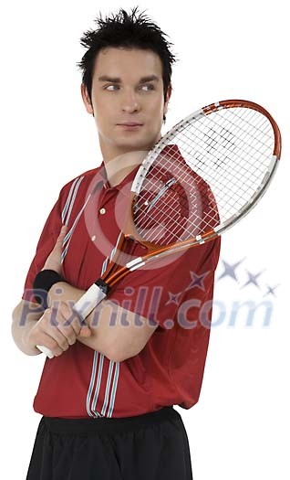 Isolated male tennis player Isolated male tennis player