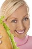 Woman showing her sandwich