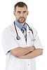 Isolated male doctor standing