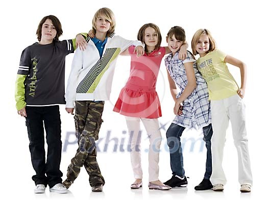 Isolated group of teenagers