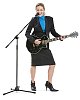 Isolated businesswoman playing a guitar and singing