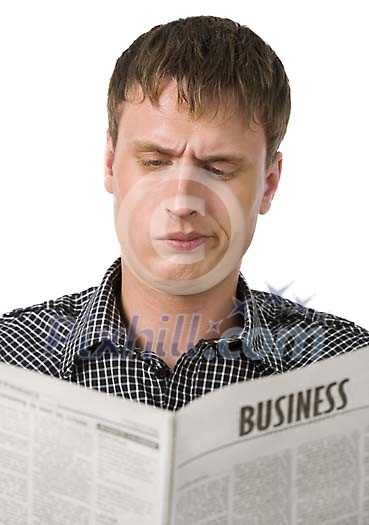 Man reading a newspaper Man reading a newspaper