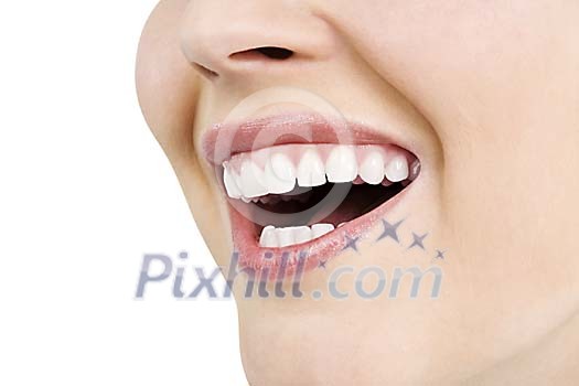 Female mouth smiling