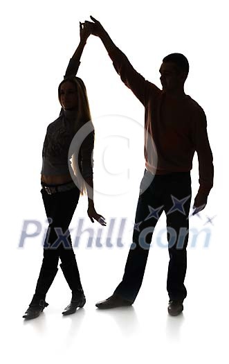 Isolated shadow couple dancing