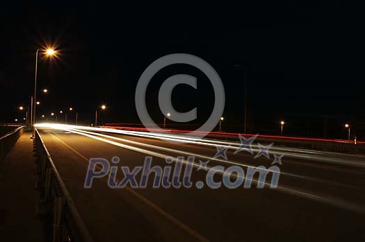 Speeding traffic lights in the night Speeding traffic lights in the night