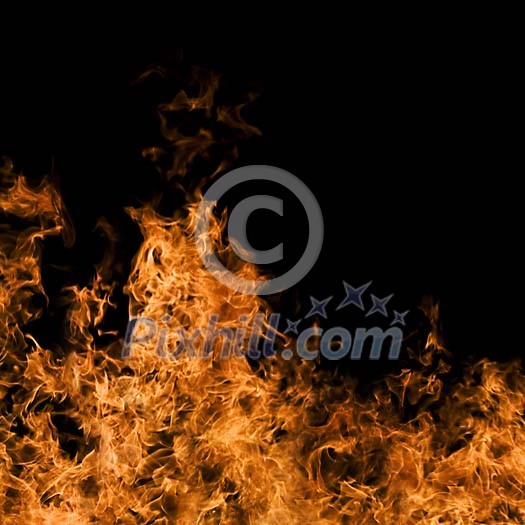 Background of flames on a black background