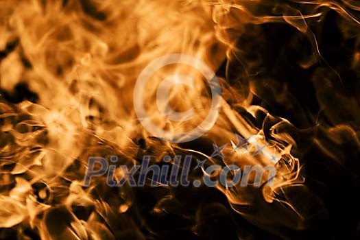Background of fire flames on a black background
