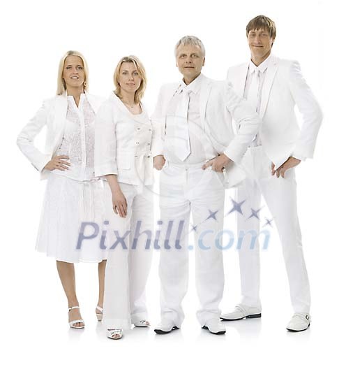 Isolated businesspeople in white