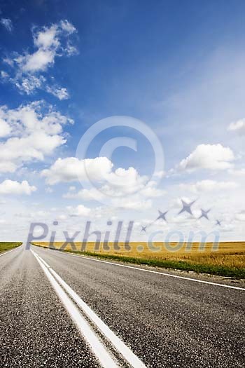 Empty asphalt road to distance 