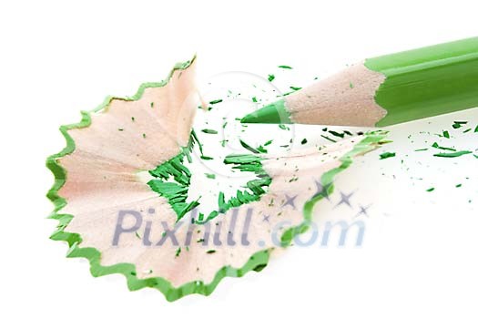 Sharpened green pencil Sharpened green pencil