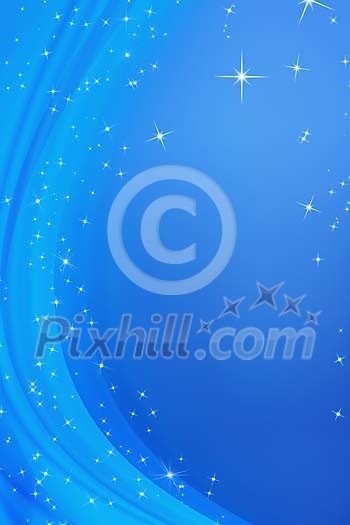 Digitally generated stars on an abstract blue background Digitally generated stars on an abstract blue background