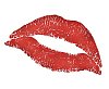 Figure of lips from red lipstick