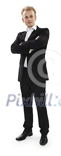 Standing businessman (clipping path included)