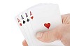 Hand holding four aces (clipping path included)