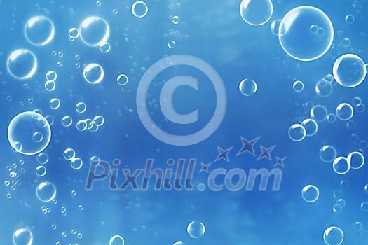 Bubbles on a blue background