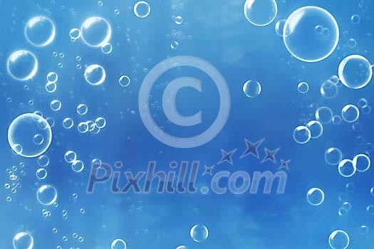 Bubbles on a blue background Bubbles on a blue background