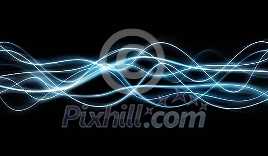 Blue electric waves on black Blue electric waves on black