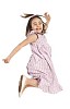 Young girl jumping on white (clipping path included)