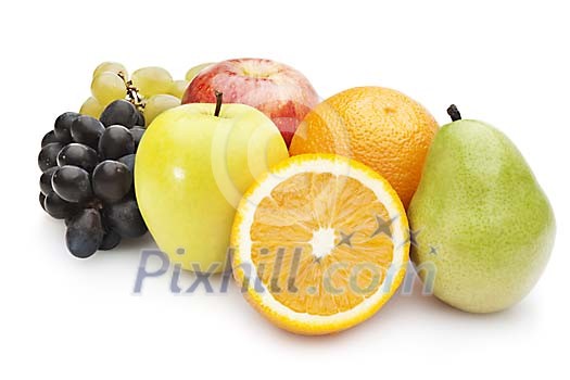 Selection of fruits with clipping path