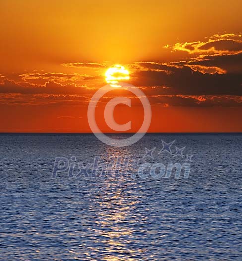 Sunset over the water Sunset over the water