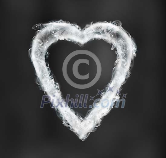 Smoke heart on black background Smoke heart on black background