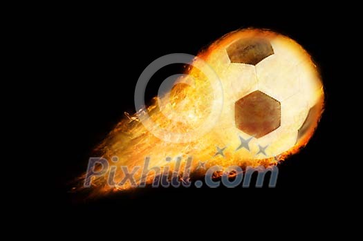 Football in flames