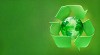 Green globe with recycling symbol backgroung