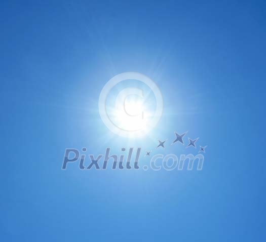 Bright sun on a blue sky Bright sun on a blue sky