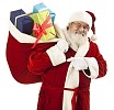 Clipped Santa Claus carrying gift bag