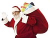 Clipped Santa with gift bag