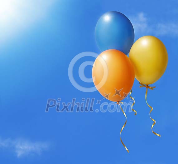 Colorfull balloons flying in the sky