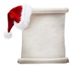 Empty christmas wish list with clipping path