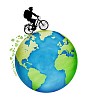 Man biking around the world
