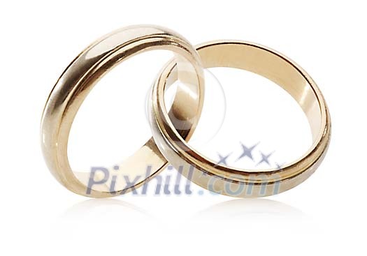 Two wedding rings joined together