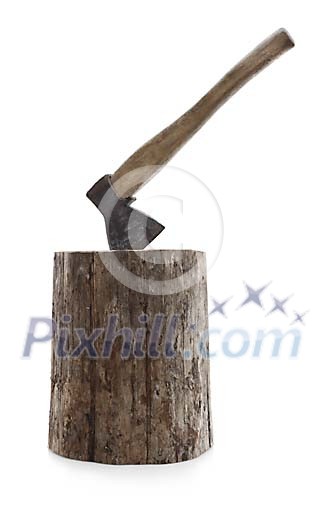Axe and a log Axe and a log