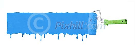 Blue stripe made with paintroll Blue stripe made with paintroll