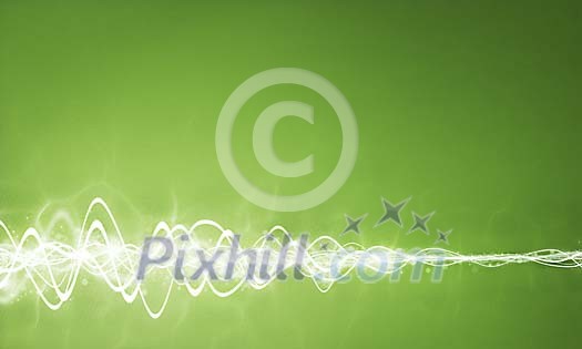 Electric wave on a green background