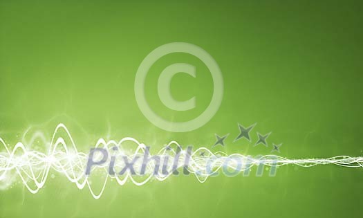 Electric wave on a green background Electric wave on a green background