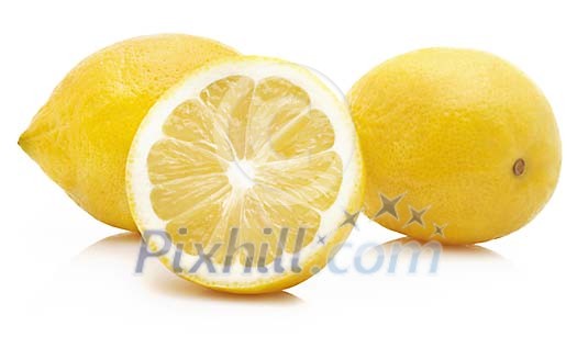 Group of lemons with clipping path