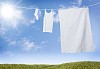White coloured laundry on washing line