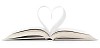 Book pages made to heart shape