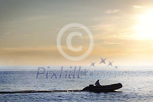 Man on a boat