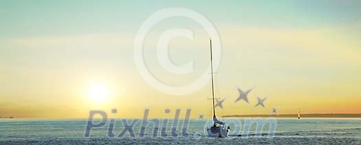 Boat on a summery sea Boat on a summery sea