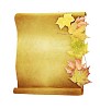 Brown paper with maple leaves, clipped