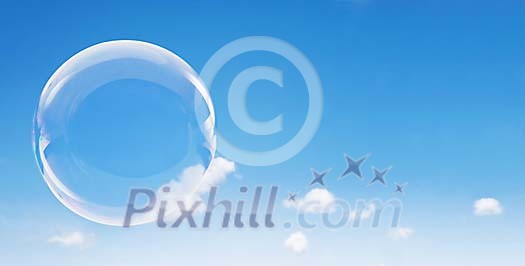 One soap bubble on the sky One soap bubble on the sky