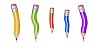 Flexible pencils on white