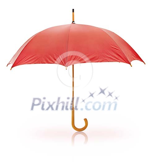 Clipped red umbrella