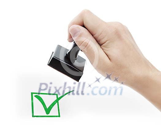 Hand with stamper Hand with stamper