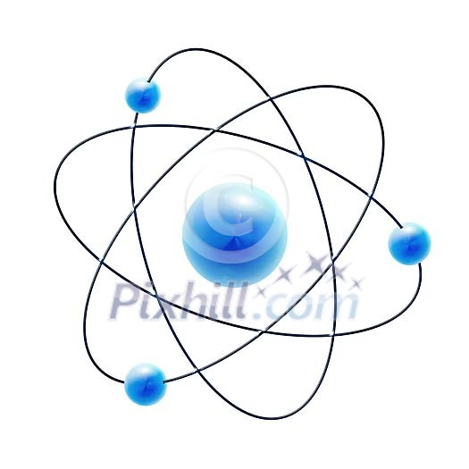 Atom on a white background Atom on a white background